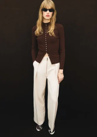Pantalon à pinces avec fermeture à glissière