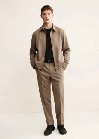Pantalon plissé 100 % laine vierge