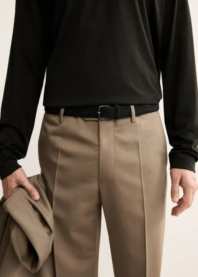 Pantalon plissé 100 % laine vierge Pantalon plissé 100 % laine vierge