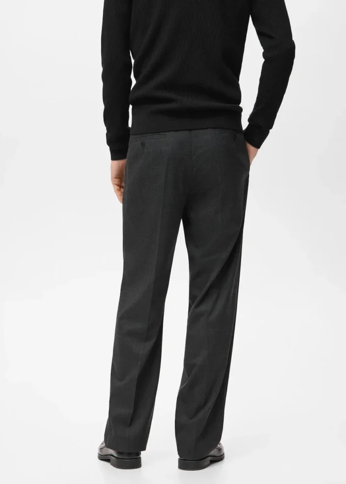 Pantalon plissé coupe décontractée Pantalon plissé coupe décontractée