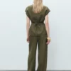 Pantalon plissé en lin mélangé Pantalon plissé en lin mélangé