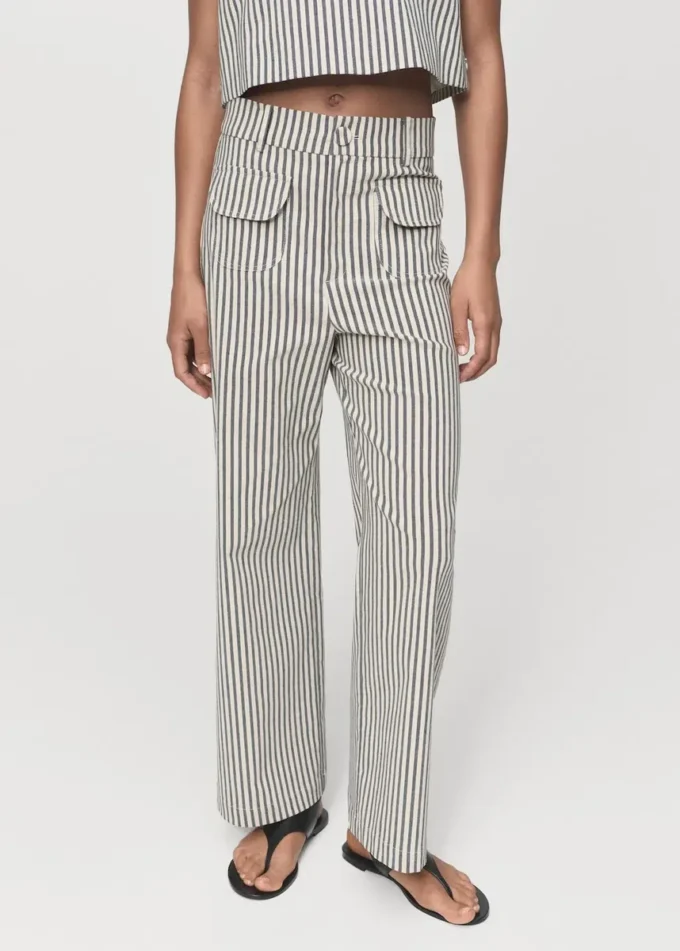 Pantalon rayé avec poches Pantalon rayé avec poches