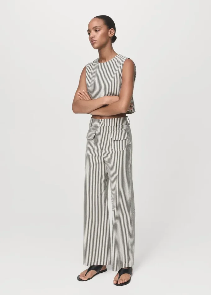 Pantalon rayé avec poches Pantalon rayé avec poches