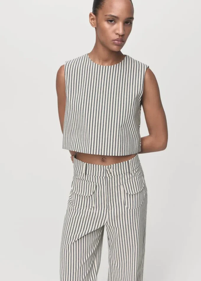 Pantalon rayé avec poches Pantalon rayé avec poches