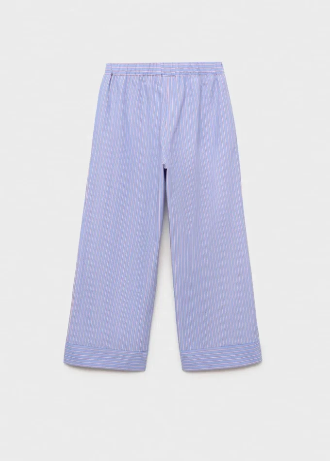 Pantalon rayé en coton