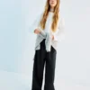 Pantalon rayé en lurex