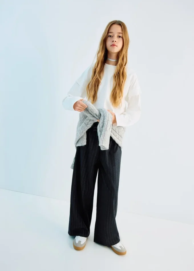 Pantalon rayé en lurex