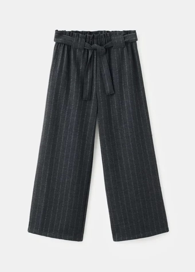 Pantalon rayé en lurex