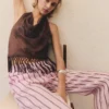 Pantalon rayé en ramie Pantalon rayé en ramie