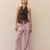 Pantalon rayé en ramie Pantalon rayé en ramie