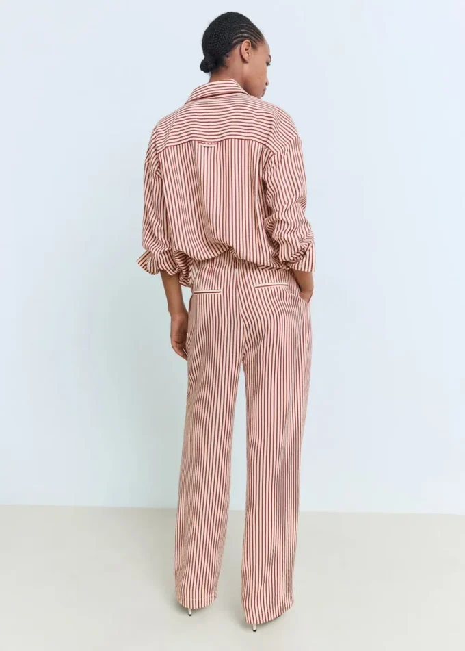 Pantalon à rayures plissé Pantalon à rayures plissé