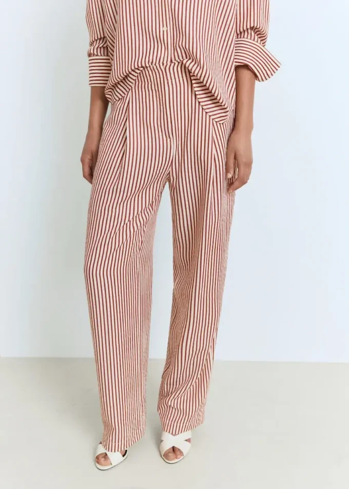 Pantalon à rayures plissé Pantalon à rayures plissé