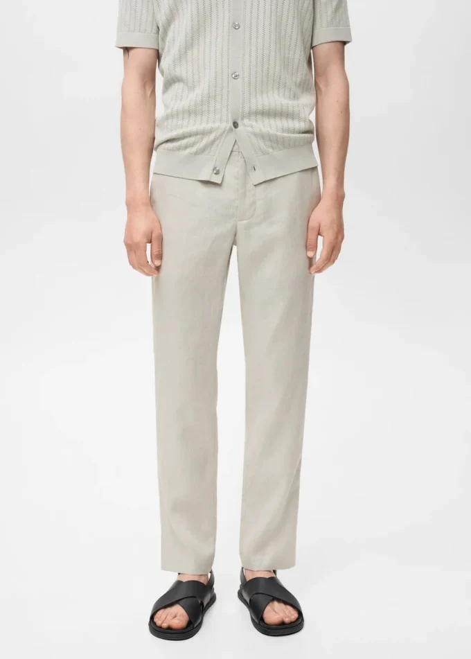 Pantalon slim 100 % lin Pantalon slim 100 % lin