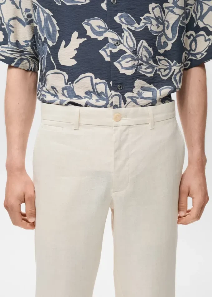 Pantalon slim 100 % lin Pantalon slim 100 % lin