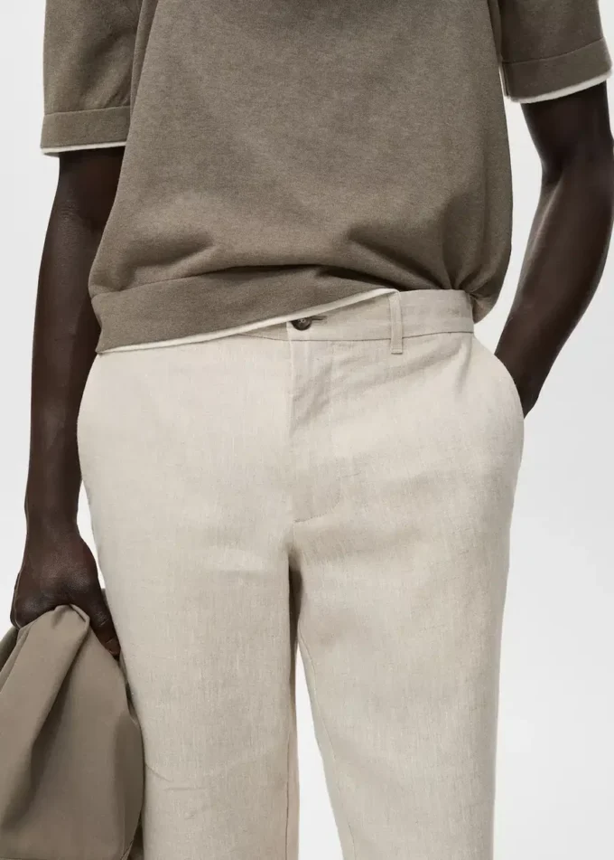 Pantalon slim 100 % lin Pantalon slim 100 % lin