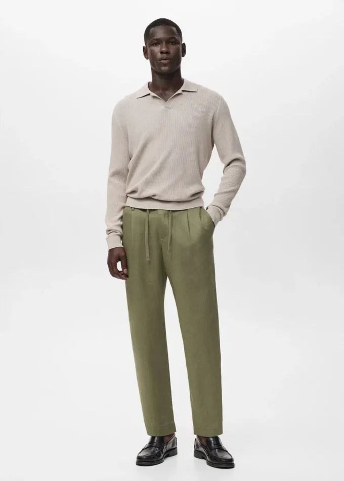 Pantalon slim avec cordon de serrage Pantalon slim avec cordon de serrage