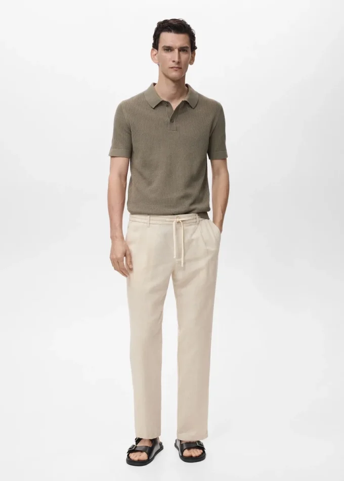 Pantalon slim avec cordon de serrage Pantalon slim avec cordon de serrage