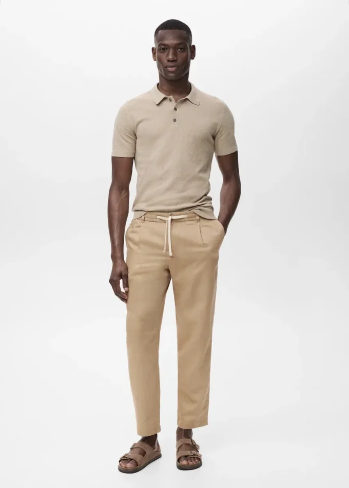 Pantalon slim avec cordon de serrage Pantalon slim avec cordon de serrage