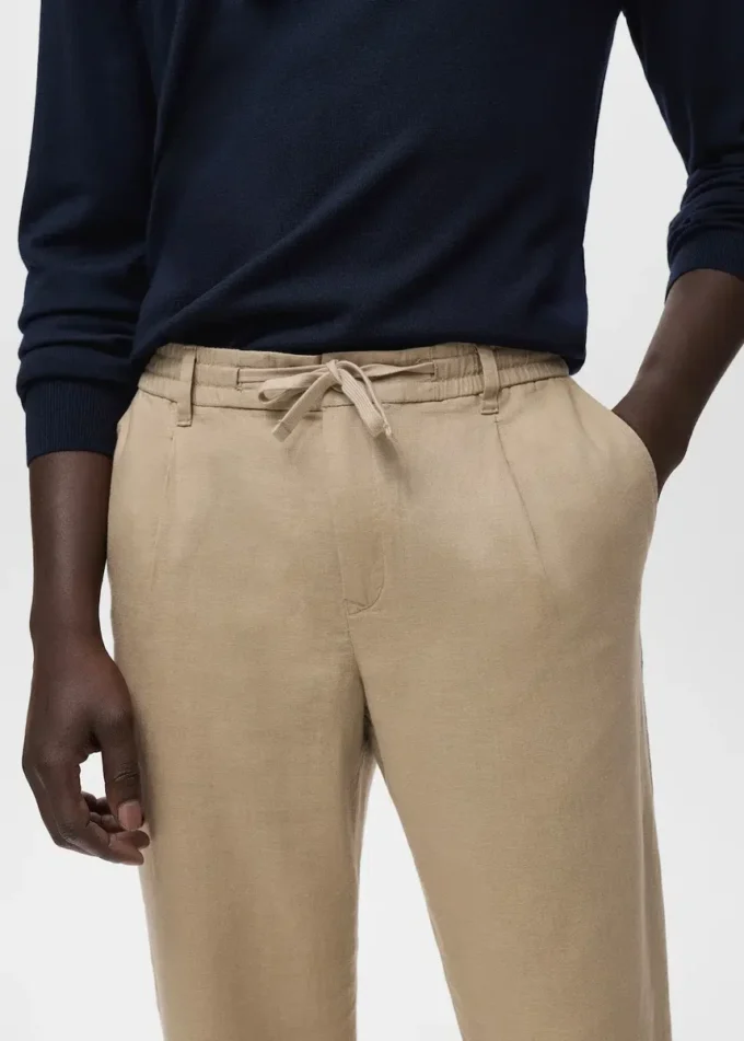 Pantalon slim avec cordon de serrage Pantalon slim avec cordon de serrage