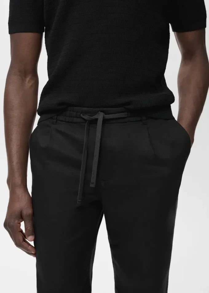 Pantalon slim avec cordon de serrage Pantalon slim avec cordon de serrage