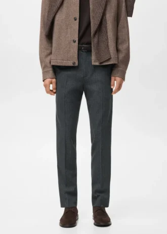 Pantalon slim en flanelle