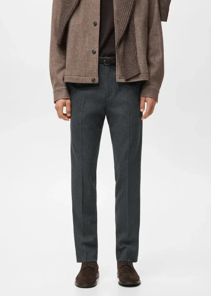 Pantalon slim en flanelle Pantalon slim en flanelle
