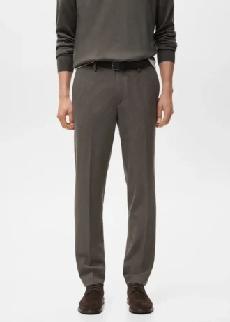 Pantalon slim en flanelle