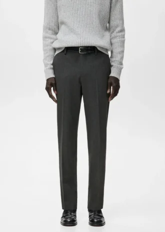 Pantalon slim en flanelle