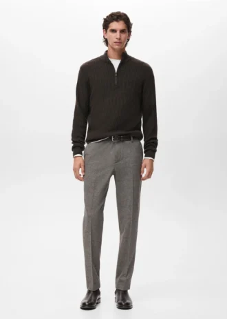 Pantalon slim en flanelle