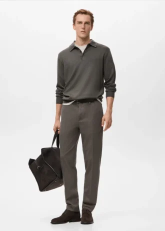 Pantalon slim en flanelle