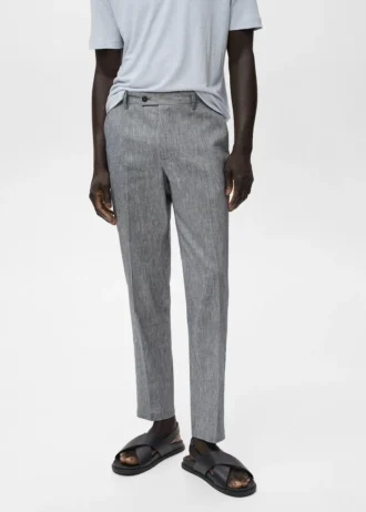 Pantalon slim en lin