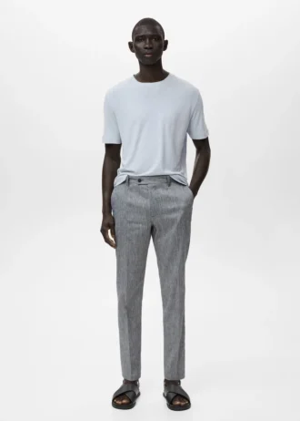 Pantalon slim en lin