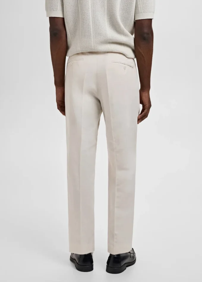 Pantalon slim en lin à pinces Pantalon slim en lin à pinces