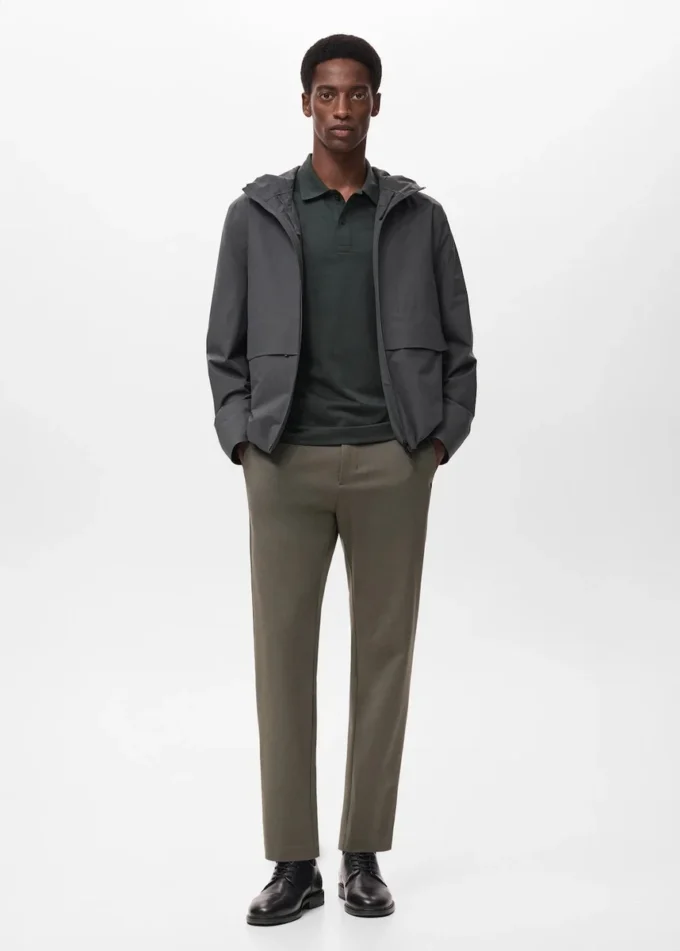 Pantalon slim en tissu extensible avec cordon de serrage