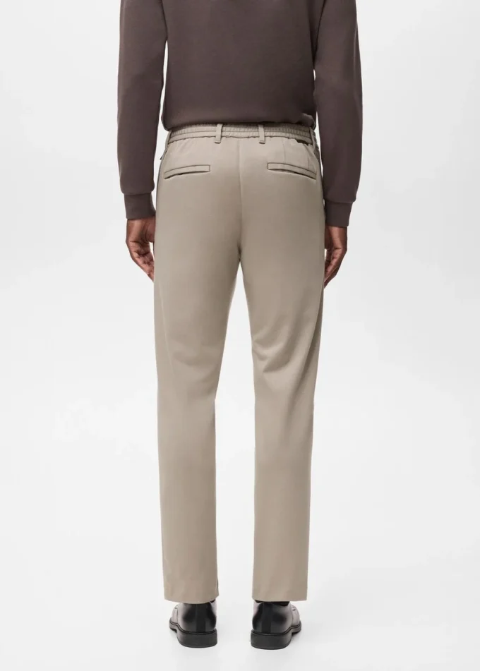 Pantalon slim en tissu extensible avec cordon de serrage Pantalon slim en tissu extensible avec cordon de serrage