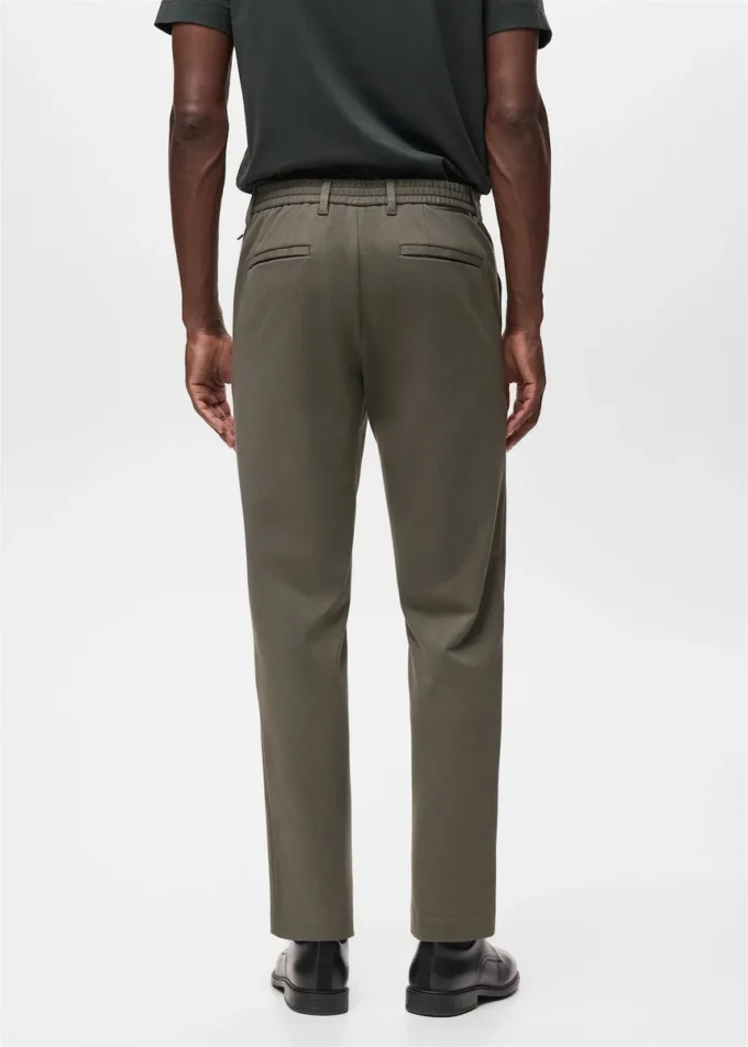 Pantalon slim en tissu extensible avec cordon de serrage