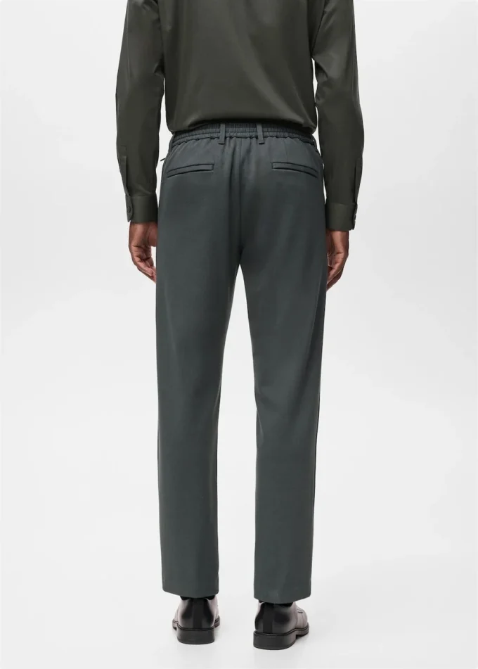 Pantalon slim en tissu extensible avec cordon de serrage