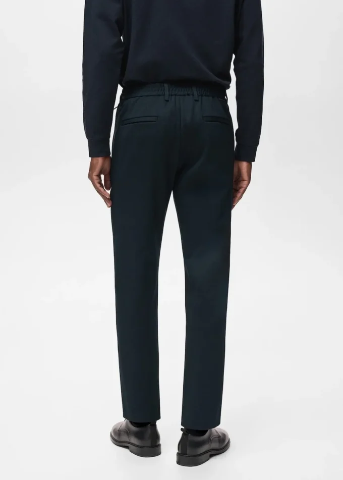 Pantalon slim en tissu extensible avec cordon de serrage Pantalon slim en tissu extensible avec cordon de serrage