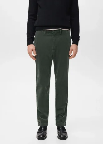 Pantalon slim en velours côtelé