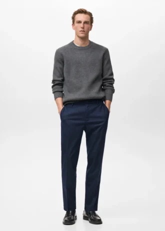 Pantalon slim rayé
