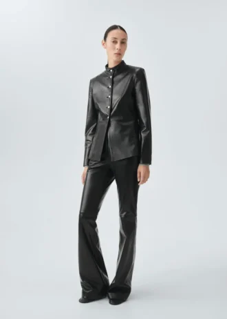 Pantalon évasé 100 % cuir