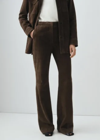 Pantalon évasé 100 % daim
