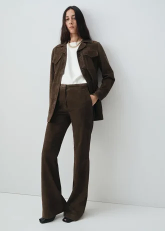 Pantalon évasé 100 % daim
