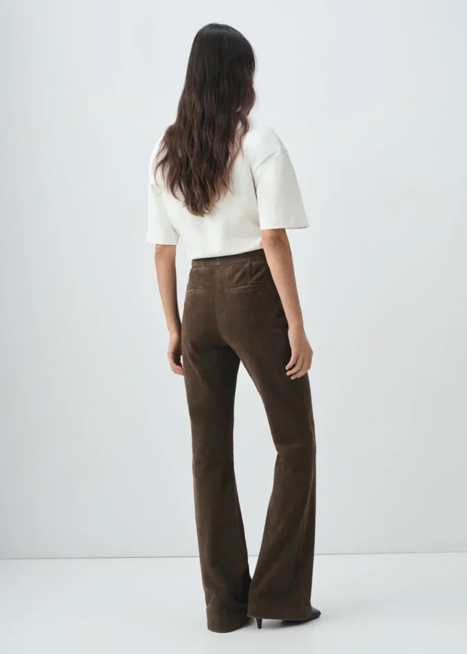 Pantalon évasé 100 % daim Pantalon évasé 100 % daim
