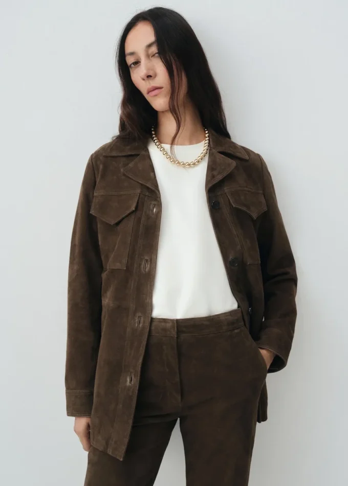 Pantalon évasé 100 % daim Pantalon évasé 100 % daim