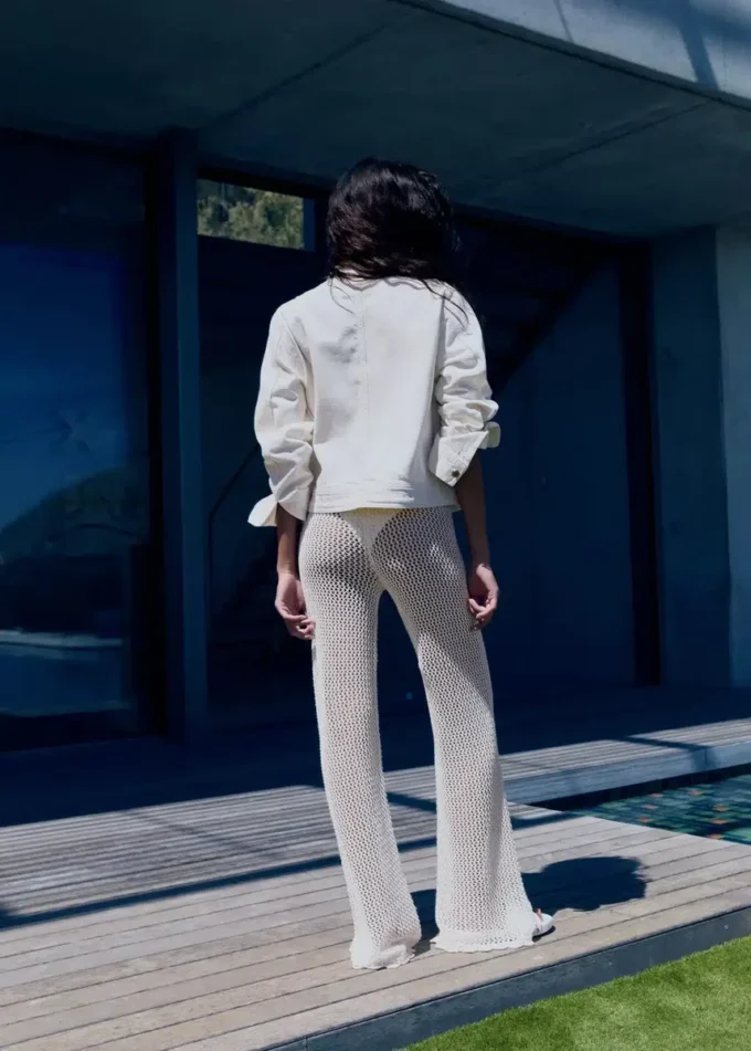 Pantalon évasé en crochet Pantalon évasé en crochet