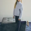 Pantalon évasé en faux velours