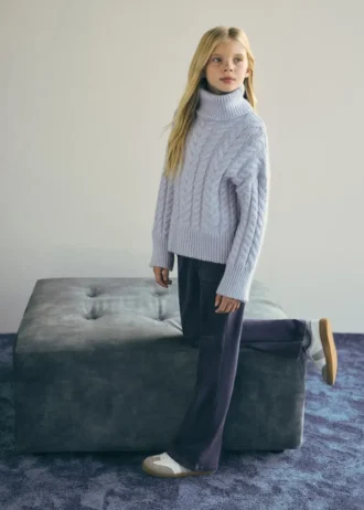 Pantalon évasé en faux velours