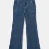 Pantalon évasé en faux velours
