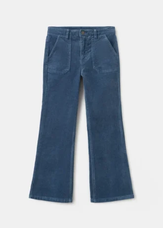 Pantalon évasé en faux velours